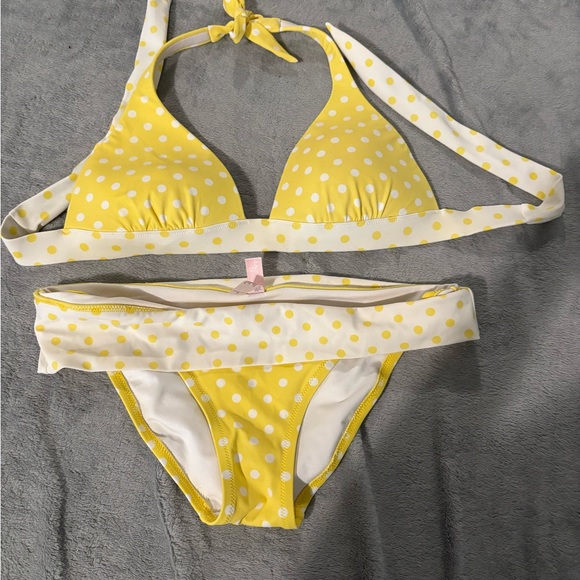 Victoria's Secret Yellow Polka Dot Bikini - Picture 1 of 3